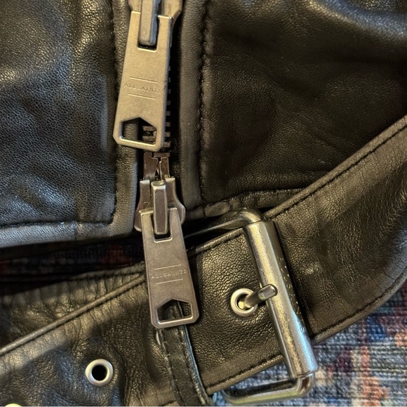 ALL SAINTS Billie Oversized Leather Biker Jacket - Picture 13 of 16